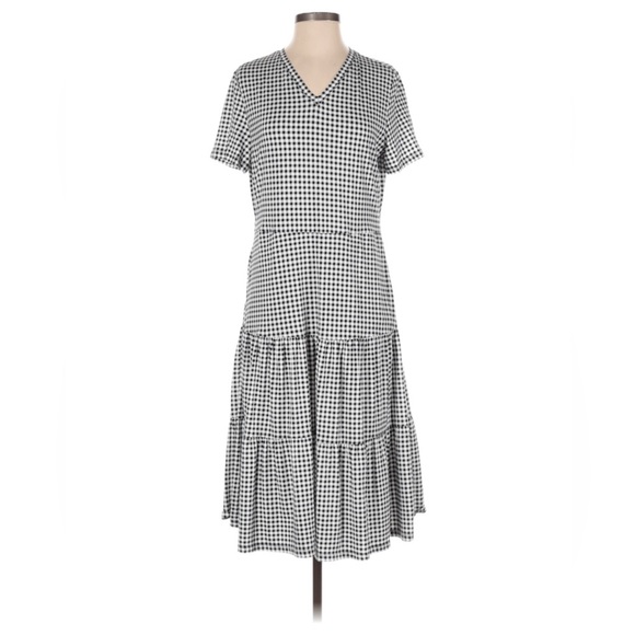 Lands’ End Tiered Houndstooth Midi - Picture 1 of 6